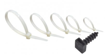 Cable Ties & Plugs Assorted Pack Natural